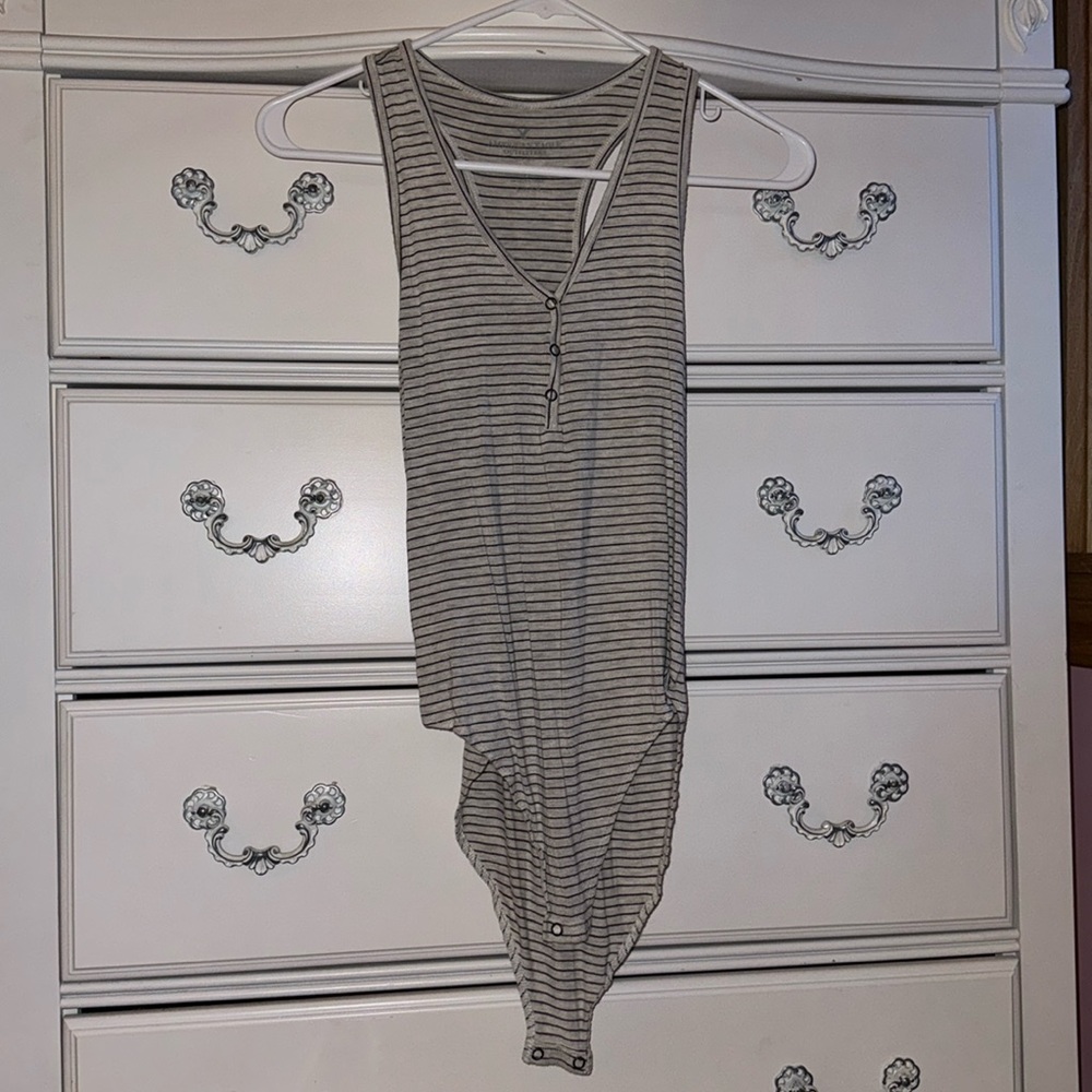 American Eagle striped bodysuit